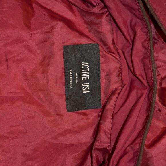 Active USA Light Jacket Size Medium Color Maroon Two Pockets on Front - Picture 6 of 6